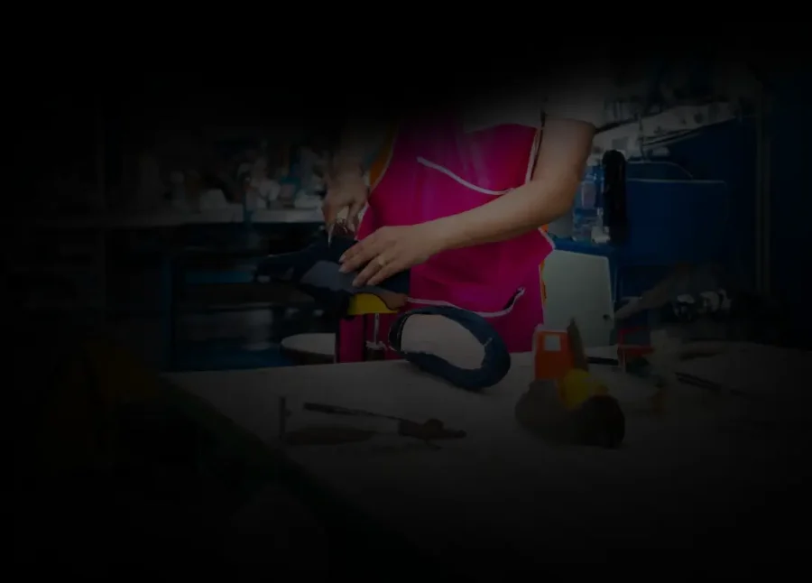 worker-making-shoe-in-footwear-production-line
